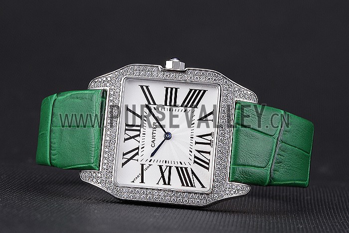 Cartier Santos 100 Diamond Silver Bezel 621929