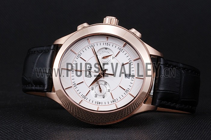 Piaget Gouverneur Chronograph Rose Gold White Dial 621980