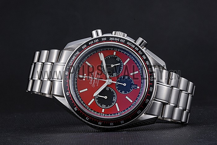 Omega Speedmaster Red Grey Stainless Steel Strap 622054