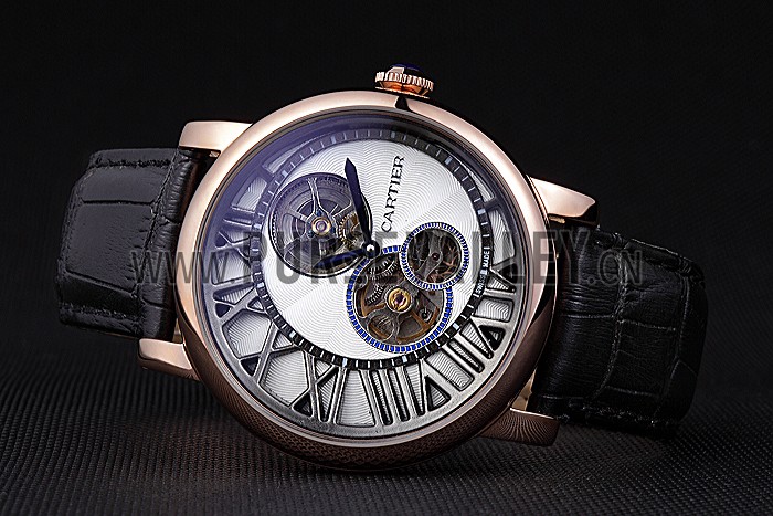 Cartier Rotonde Reversed Tourbillon White Dial 621949