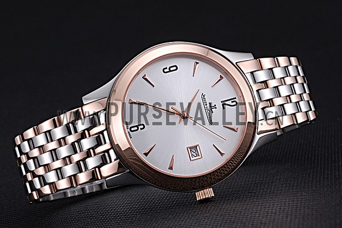 Jaeger LeCoultre Master White Dial Rose Gold Bezel Two Tone Band 622090