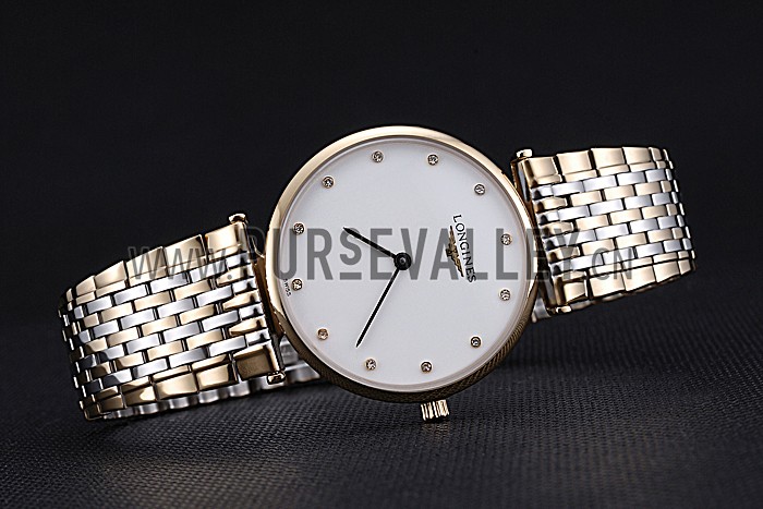 Longines La Grande Classique Two Tone Band White Dial Diamond Markers Homme 622101