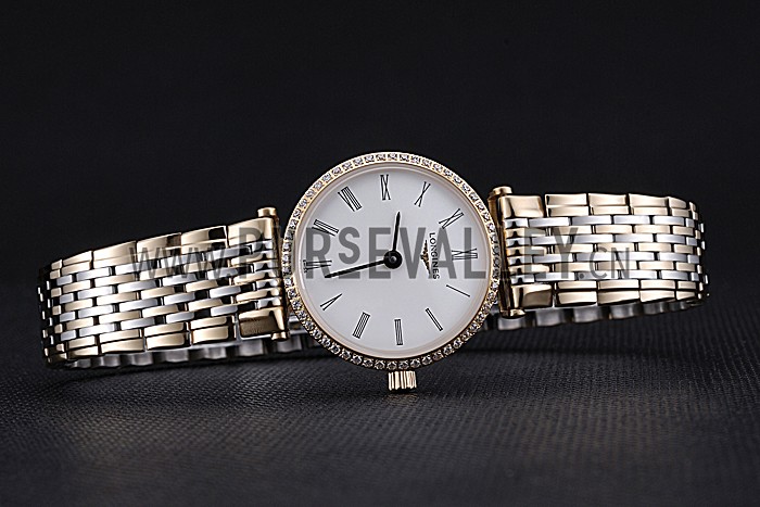 Longines La Grande Classique Two Tone Band White Dial Diamond Bezel Femme 622104