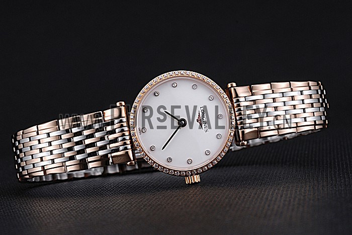 Longines La Grande Classique Rose Gold White Dial Diamond Bezel Femme 622106