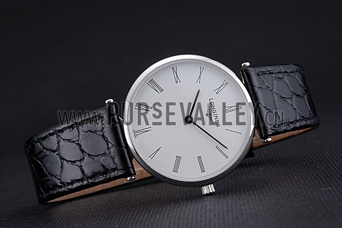 Longines La Grande Classique White Dial Black Leather Band Homme 622127