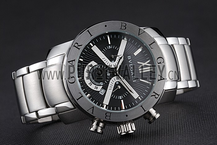 Bvlgari Diagono 46mm Black Dial Stainless Steel Case And Bracelet