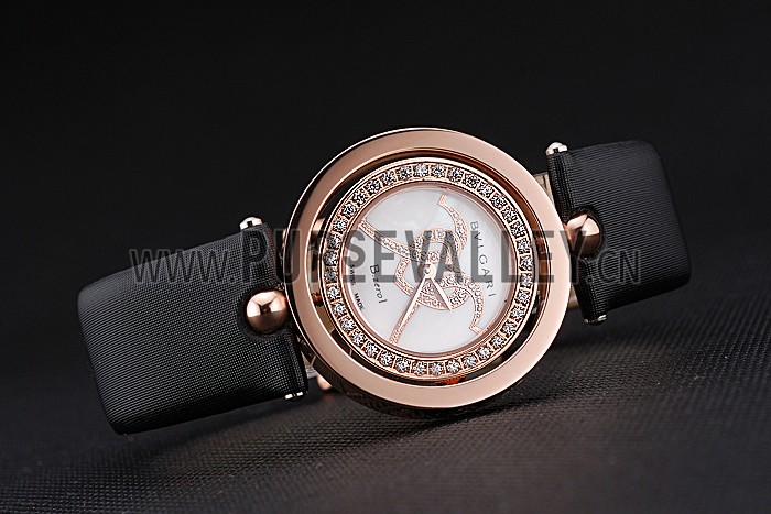 Bvlgari B.ZERO1 Gold Case Black Leather Bracelet 622440