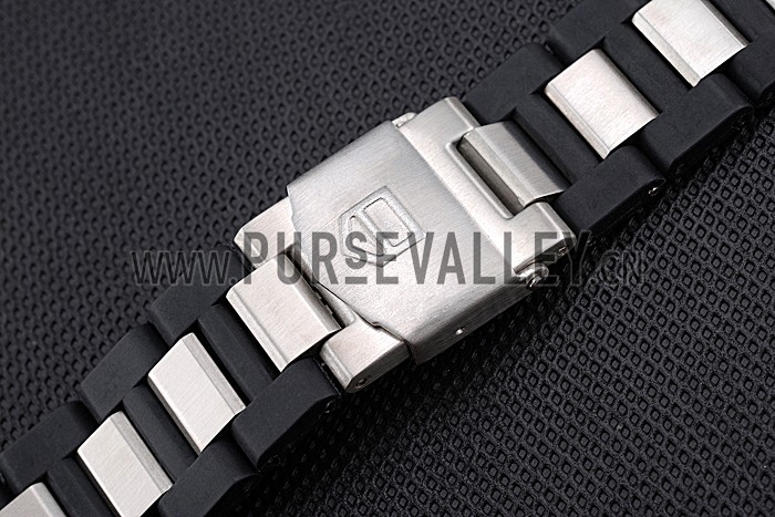 Tag Heuer Plated Stainless Steel and Black Rubber Bracelet 622501