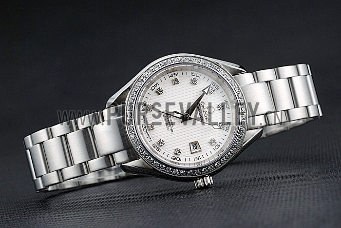 Omega Seamaster Aqua Terra White Dial Diamond Case Stainless Steel Bracelet 622448