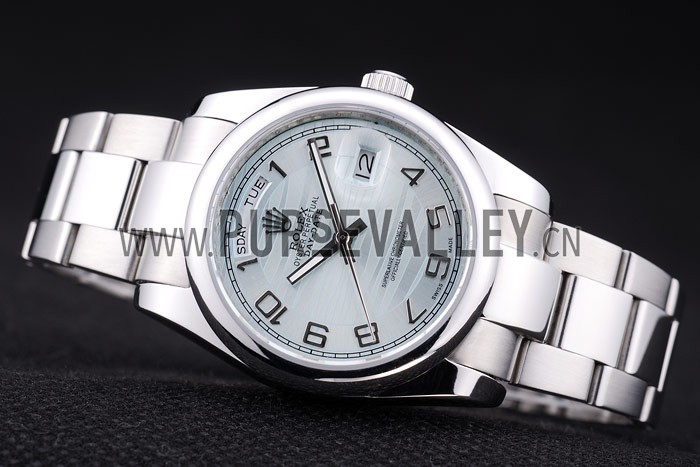 Rolex DayDate Polished Silver Bezel White Dial 7470