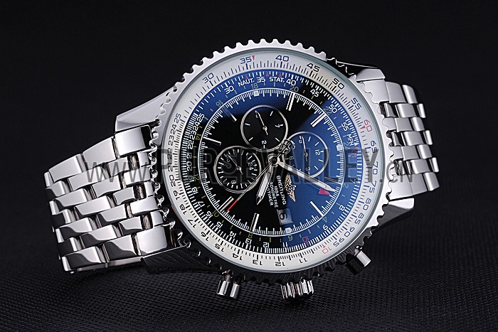Breitling Navitimer World Black Dial Stainless Steel Bracelet 622512