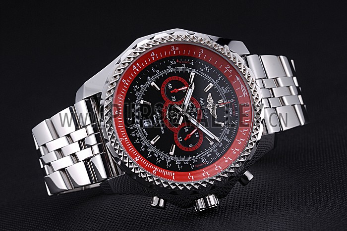 Breilting Bentley Supersports Black And Red Dial Stainless Steel Bracelet 622521