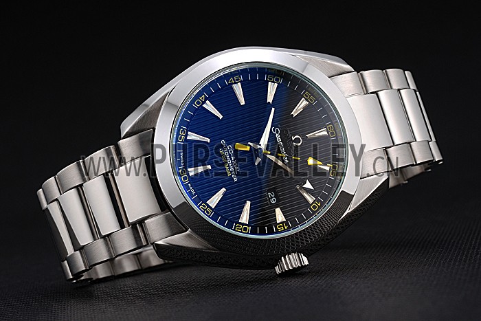 Omega Seamaster Aqua Terra Black Dial Yellow Numerals Stainless Steel Bracelet 622524