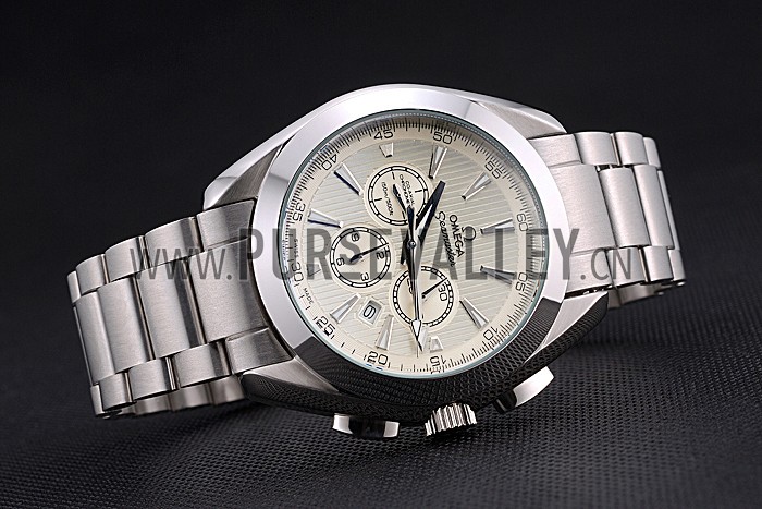 Omega Seamaster Aqua Terra Chronograph Ivory Dial Stainless Steel Bracelet 622526