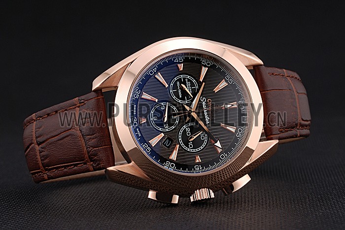 Omega Seamaster Aqua Terra Chronograph Teak-Black Dial Brown Leather Bracelet 622531