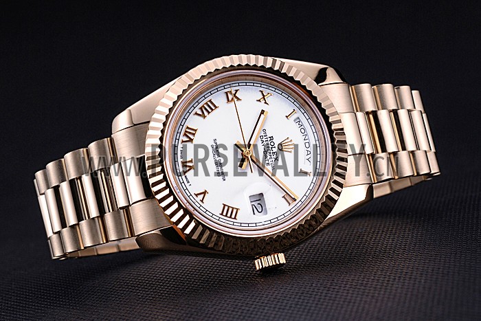 Rolex Day-Date White Dial Gold Bracelet 622546
