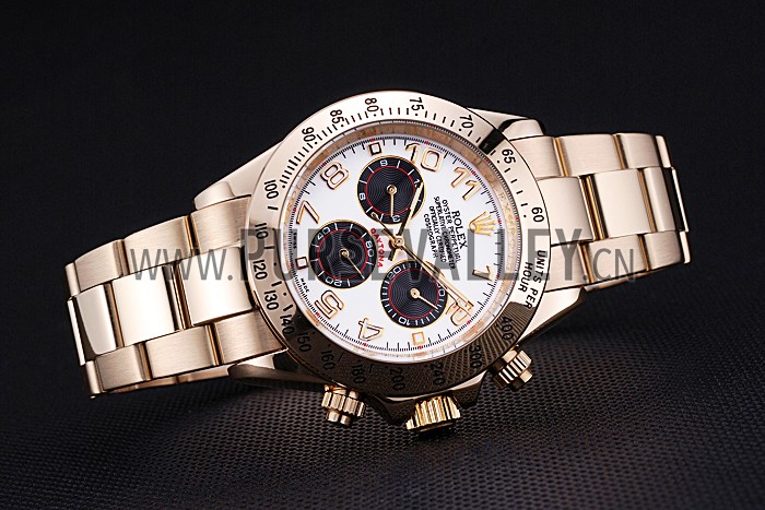 Rolex Cosmograph Daytona White with Black Subdials Gold Bracelet 622548