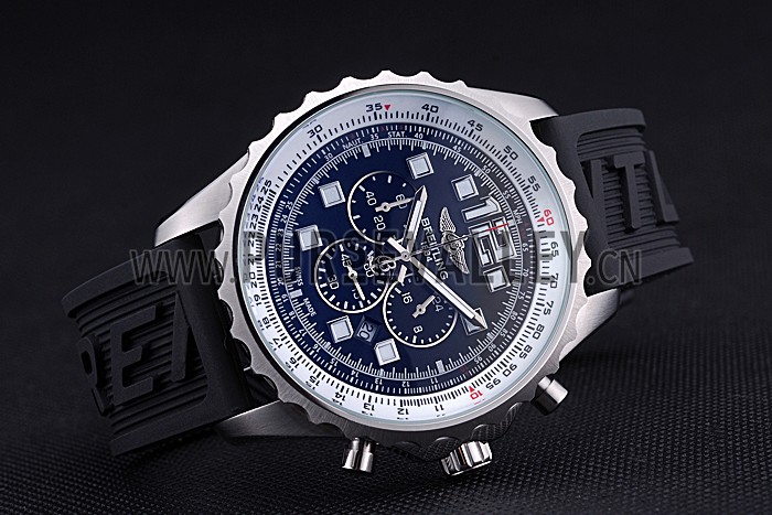 Breitling Professional Chronospace Black Dial Rubber Bracelet 622504