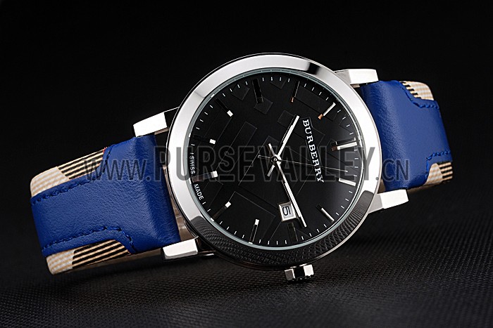 Burberry The City Classic Black Dial Blue Bracelet 622562