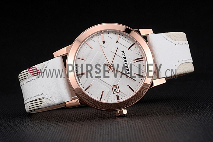 Burberry The City Classic Silver Dial White Bracelet 622563