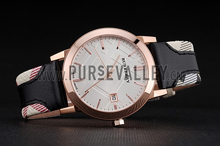 Burberry The City Classic Silver Dial Black Bracelet 622565