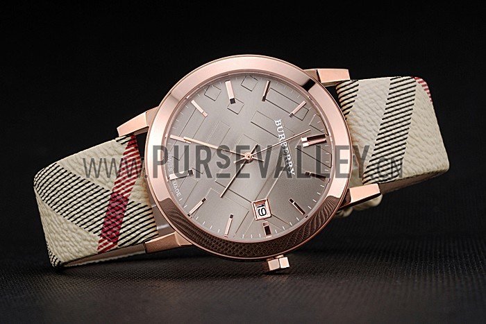 Burberry The City Classic Grey Dial Haymarket Bracelet 622566