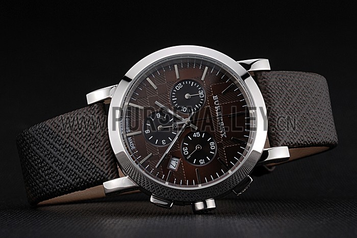 Burberry The City Classic Chronograph Brown Dial Smoked Trench Bracelet 622571