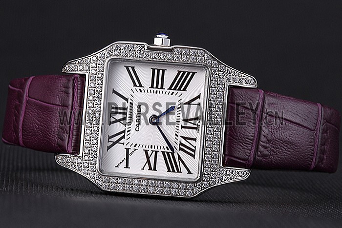Cartier Santos 100 Diamond Silver Bezel 621911