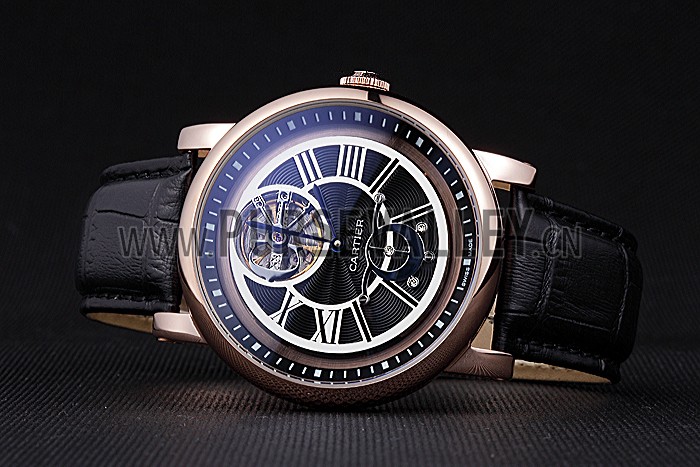 Cartier Rotonde Flying Tourbillon Black Dial 621944
