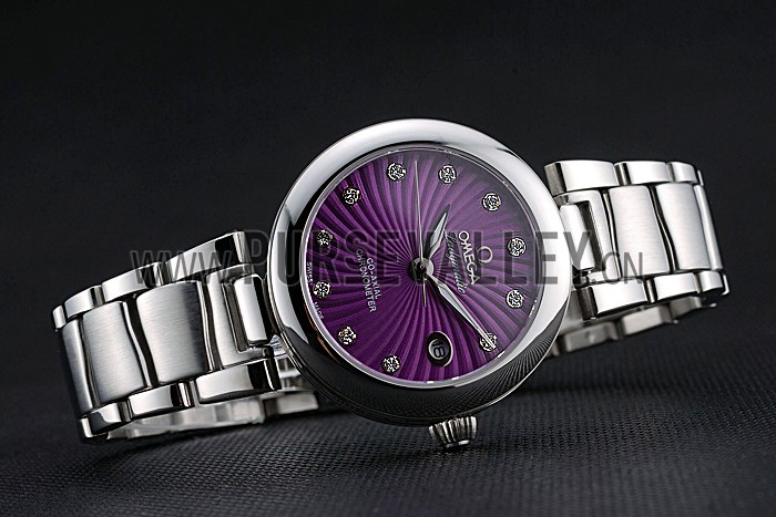 Omega Ladymatic Purple Dial Stainless Steel Bracelet 622459
