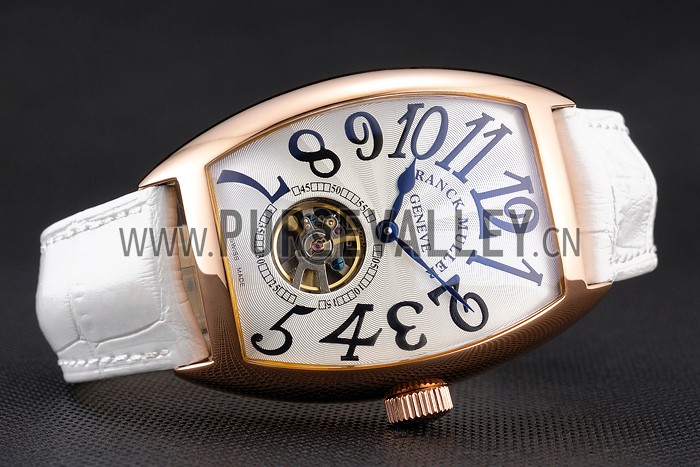 Franck Muller Casablanca White Croco Leather Strap White Dial 80283
