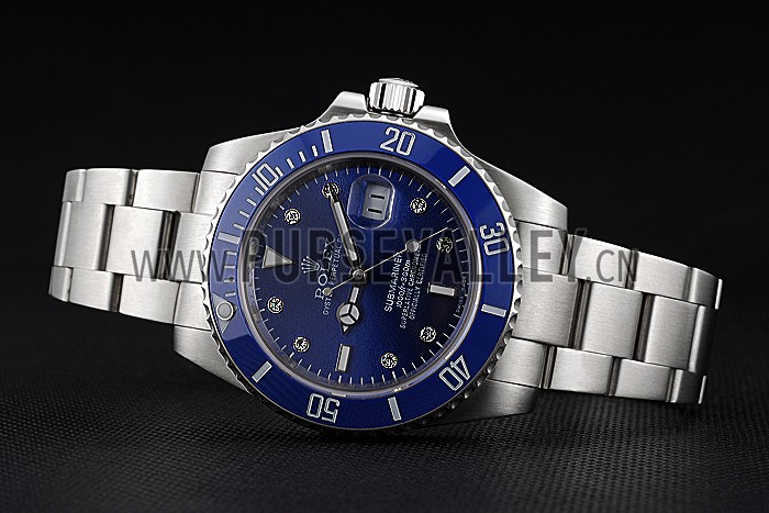 Rolex Submariner Stainless Steel Case Blue Dial Diamond Markers Stainless Steel Bracelet 622638