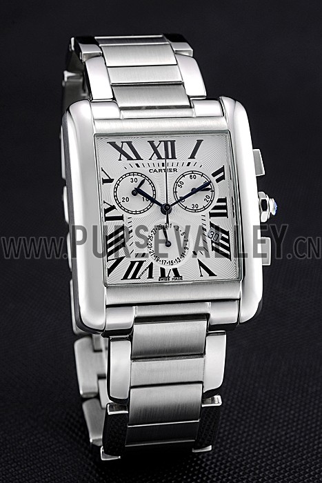 Cartier Tank MC White Dial Stainless Steel Case And Bracelet 622697