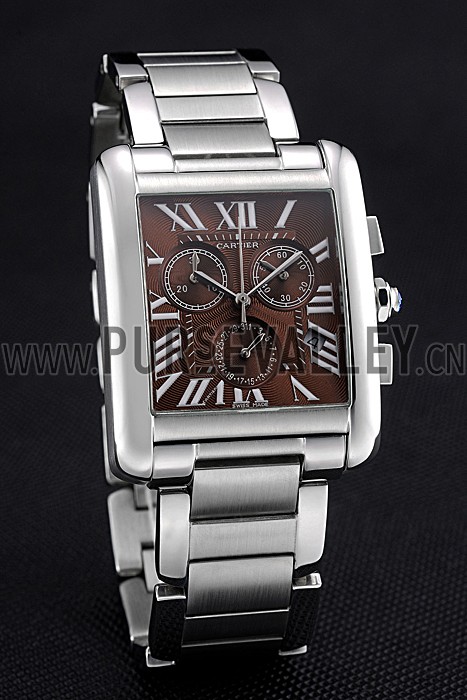 Cartier Tank MC Brown Dial Stainless Steel Case And Bracelet 622699