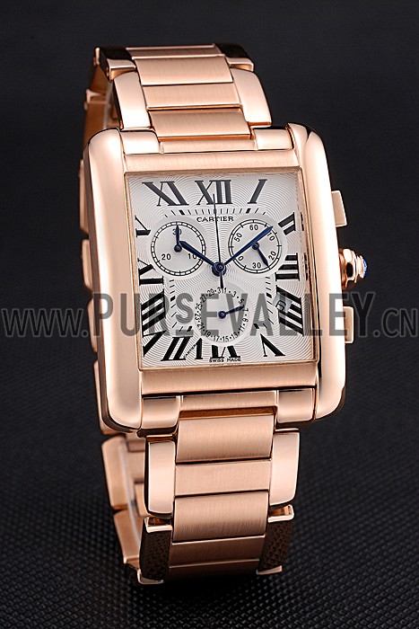 Cartier Tank MC White Dial Rose Gold Case And Bracelet 622702