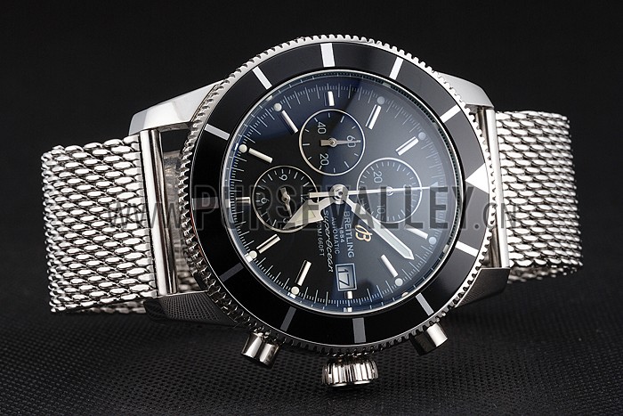 Breitling Superocean Heritage Chronographe 46 Black Dial And Bezel Stainless Steel Case And Bracelet