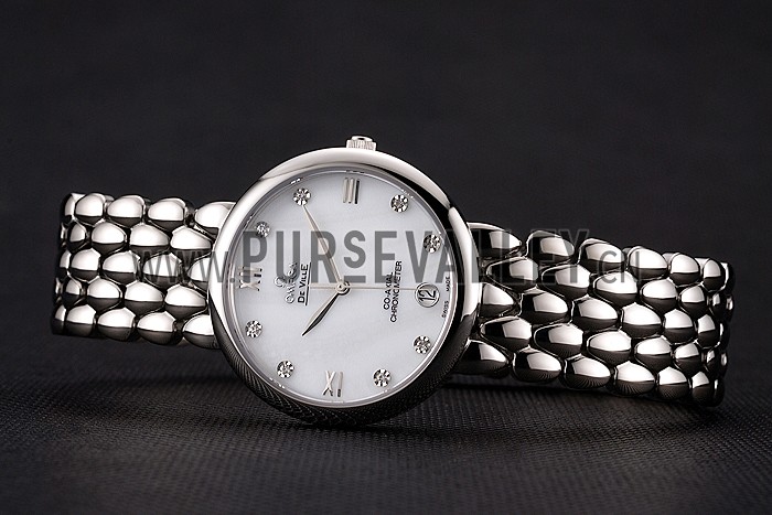 Omega De Ville Prestige White Dial With Diamonds Stainless Steel Case And Bracelet
