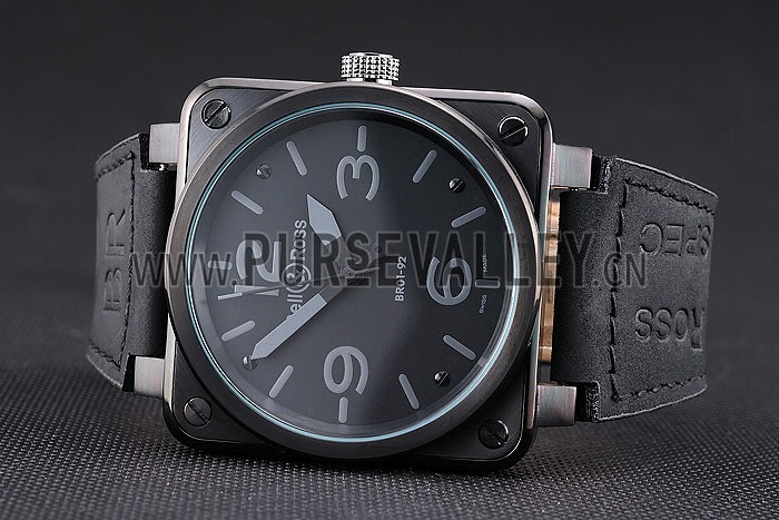 Bell and Ross BR 01-92 Black Dial Black Case Black Leather Strap
