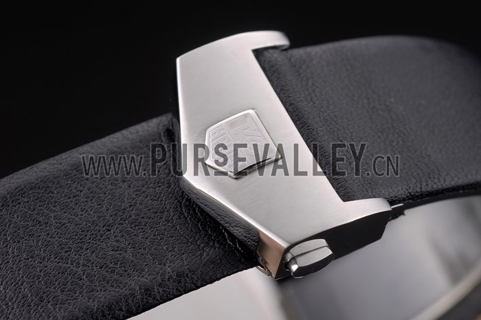 Tag Heuer Monaco Mikrograph Black Leather Strap Black Dial 7923