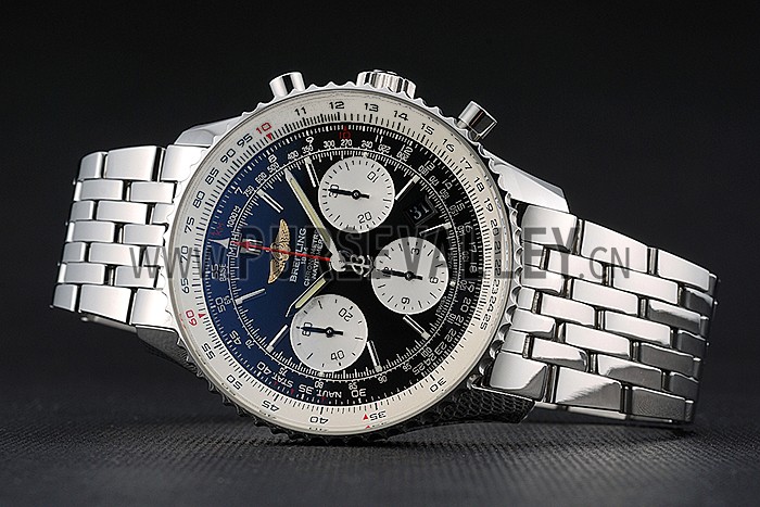 Swiss Breitling Navitimer Black Dial Stainless Steel Bracelet 622442