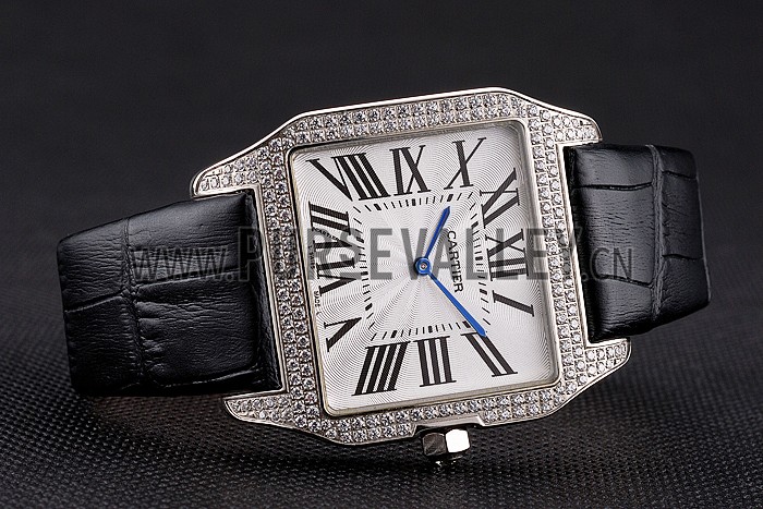 Cartier Santos 100 Diamond Silver Bezel 621924