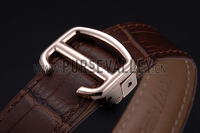 Swiss Cartier Ballon Bleu Brown Leather Bracelet 622064