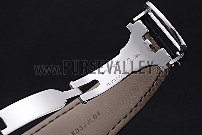 Swiss Cartier Ronde Solo Stainless Steel Diamond Case White Dial Roman Numerals 622195