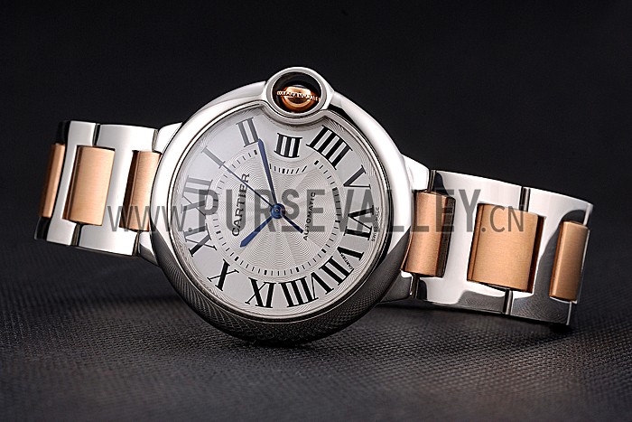 Swiss Cartier Ballon Bleu 36mm Silver Dial Stainless Steel Case Two Tone Rose Gold Bracelet 622876