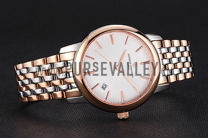 Vacheron Constantin Patrimony Silver Dial Rose Gold Case Two Tone Bracelet 62292