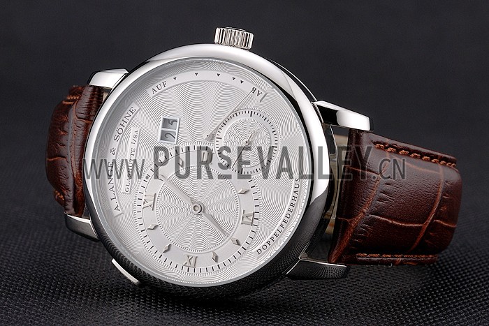 A. Lange & Sohne Lange 1 White Dial Stainless Steel Case Brown Leather Strap