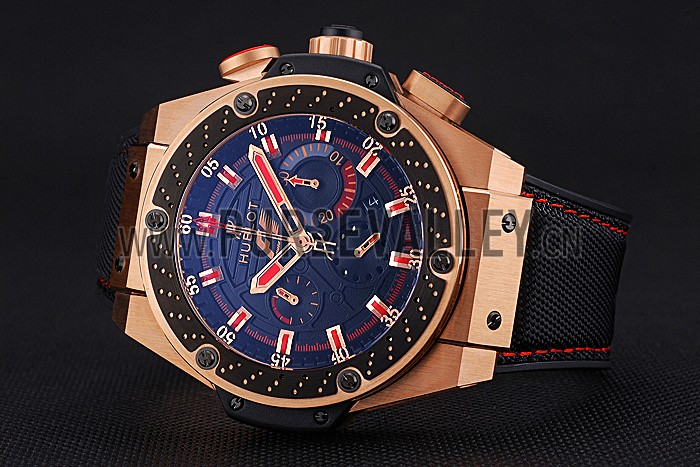 Swiss Hublot Big Bang Limited Edition Formula 1 Black And Red Dial Gold Case Black Strap 62287
