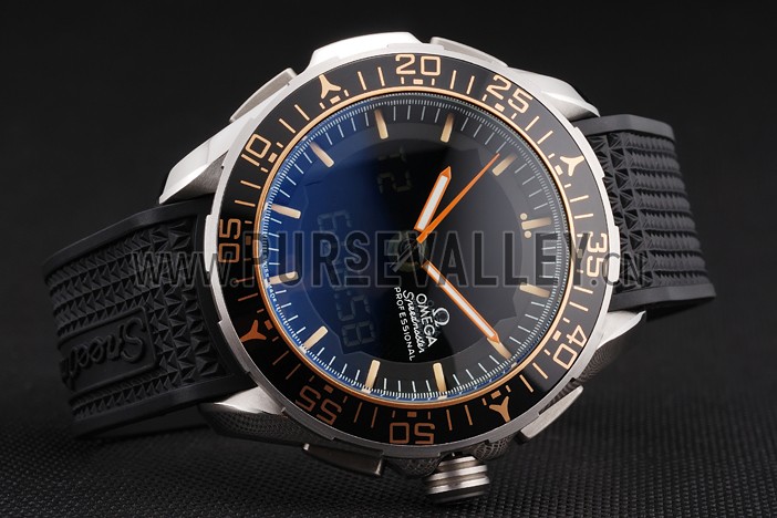 Omega Speedmaster Skywalker X-33 Black Dial Orange On Black Bezel Stainless Steel Case Black Rubber Strap