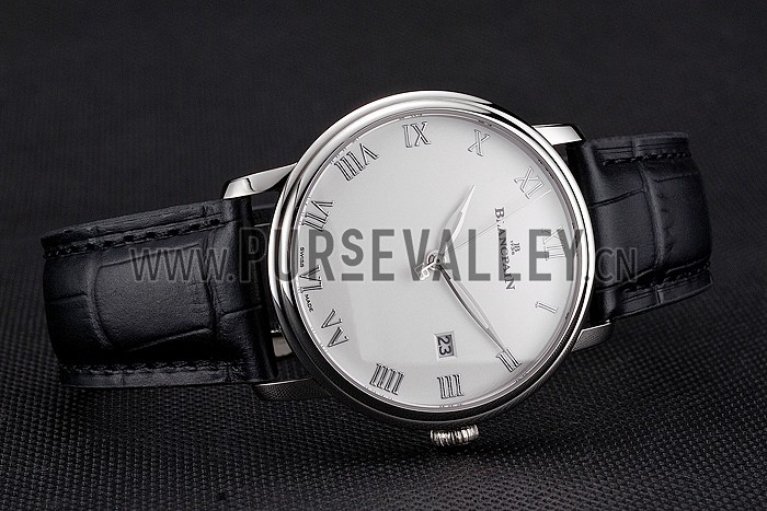 Blancpain Villeret Ultra Slim White Dial Stainless Steel Case Black Leather Strap