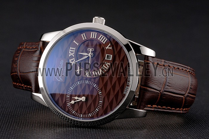Glashutte Original Brown Dial Stainless Steel Case Brown Leather Strap